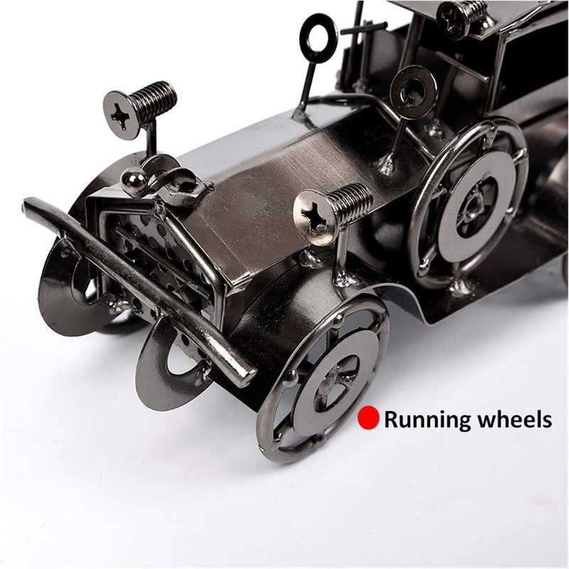 MOYODOR Metal Antique Vintage Car Model Handcrafted Collections Collectible Vehicle for Bar or Home Decor Decoration Great Gift (Black-Silver)  unisex - Image 5